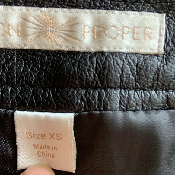 Boston Proper A Line Leather Skater Skirt - Picture 6 of 12